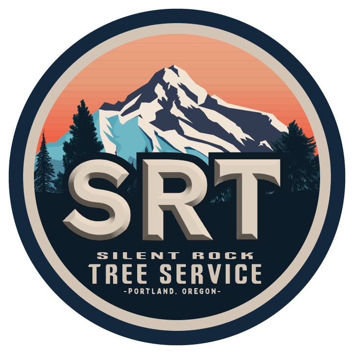 A picture of the logo for silent rock tree service.