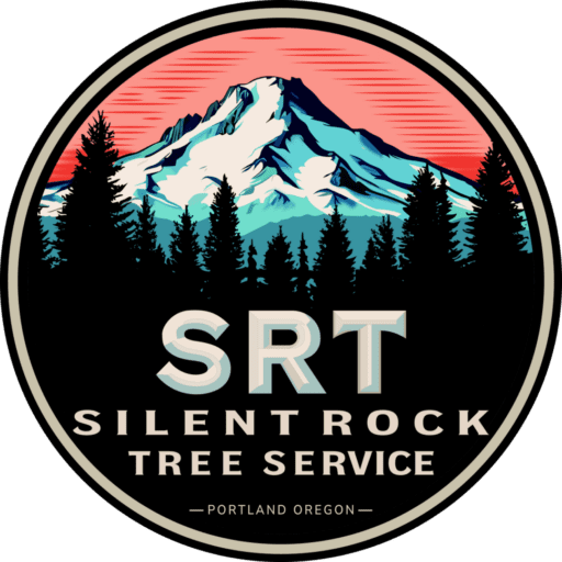 Mountain logo for Silent Rock Tree Service.